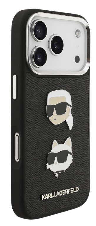 KARL LAGERFELD CARCASA GRAINED K&C HEADS IPHONE 17 PRO MAX NEGRO