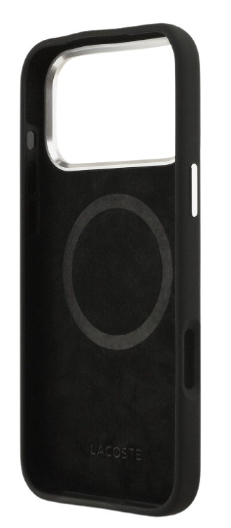 LACOSTE CARCASA MAGSAFE SILICONE CROC IPHONE 17 PRO MAX NEGRO