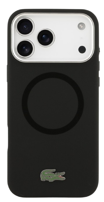 LACOSTE CARCASA MAGSAFE SILICONE CROC IPHONE 17 PRO MAX NEGRO