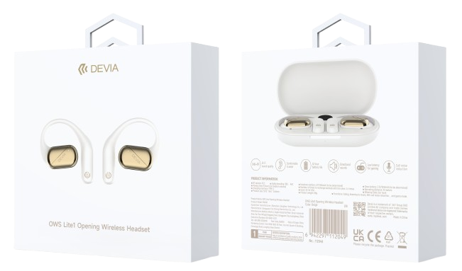 DEVIA AURICULAR BLUETOOTH OWS LITE1 BEIGE