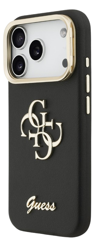 GUESS CARCASA GRAINED 4G SOPORTE CAMARA IPHONE 17 PRO MAX NEGRO