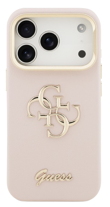 GUESS CARCASA GRAINED 4G SOPORTE CAMARA IPHONE 17 PRO MAX ROSA