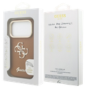 GUESS CARCASA GRAINED 4G SOPORTE CAMARA IPHONE 17 PRO MARRON