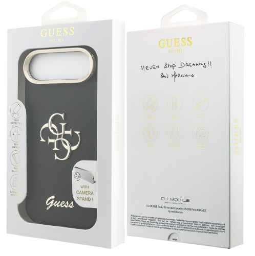 GUESS CARCASA GRAINED 4G SOPORTE CAMARA IPHONE AIR NEGRO