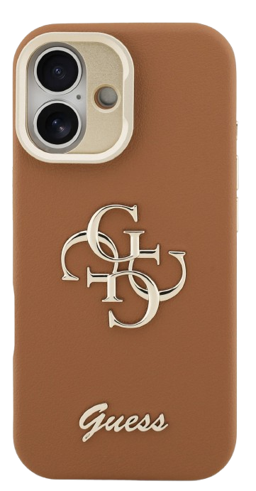 GUESS CARCASA GRAINED 4G SOPORTE CAMARA IPHONE 17 MARRON