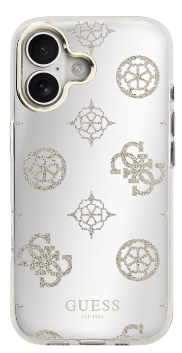 GUESS CARCASA MAGSAFE MIRROR GLITTER IPHONE 16 DORADO