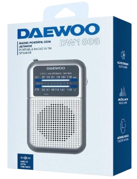 DAEWOO RADIO PORTATIL DW1008 PLATA