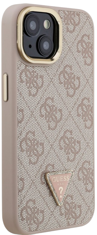 GUESS CARCASA MAGSAFE 4G TRIANGLE SOPORTE CAMARA IPHONE 14 ROSA