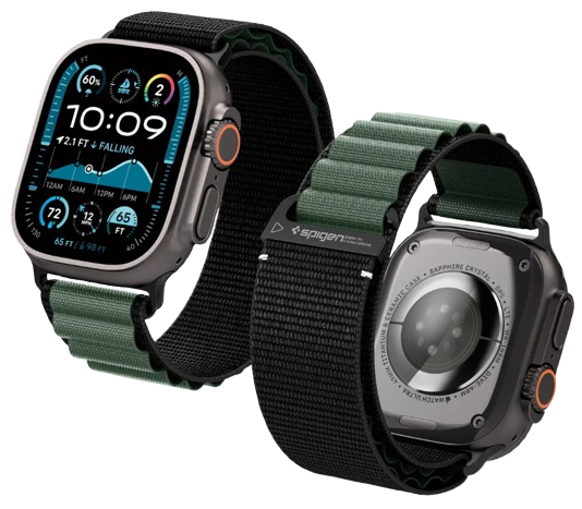 SPIGEN CORREA APPLE WATCH ULTRA FABRIC HOOK NEGRO / VERDE