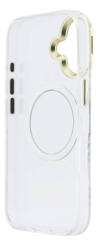 GUESS CARCASA MAGSAFE SOPORTE CAMARA IPHONE 16 DORADO