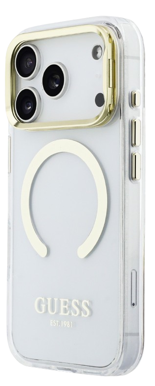 GUESS CARCASA MAGSAFE SOPORTE CAMARA IPHONE 17 PRO MAX DORADO