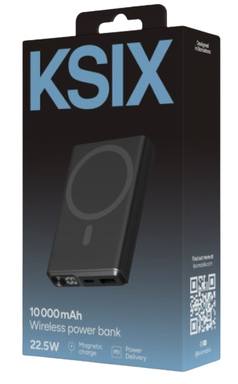 KSIX BATERIA MAGNETICA SLIM 10000mAh PD 22.5W / PANTALLA NEGRO
