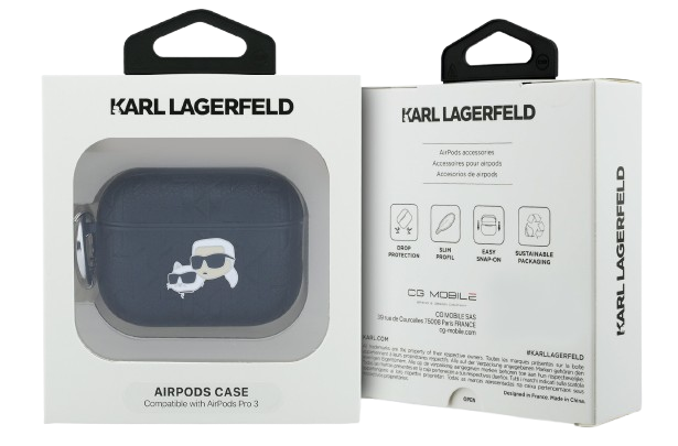 KARL LAGERFELD FUNDA K&C PIN AIRPODS PRO 3 NEGRO