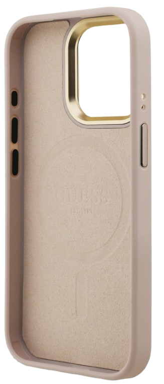 GUESS CARCASA MAGSAFE TRIANGLE 4G SOPORTE CAMARA IPHONE 15 PRO ROSA