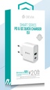 DEVIA cargador SMART PD+QC 3.0 tipo C 20w