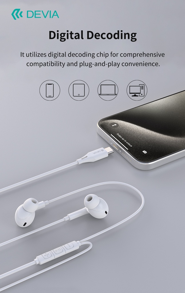 DEVIA AURICULAR KINTONE TIPO C BLANCO