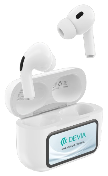 DEVIA AURICULAR BLUETOOTH CON PANTALLA TWS ANC PRO4 BLANCO