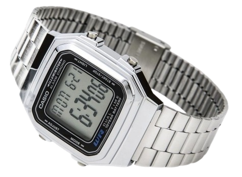 CASIO RELOJ A178WA1ADF ILLUMINATOR RETRO PLATA