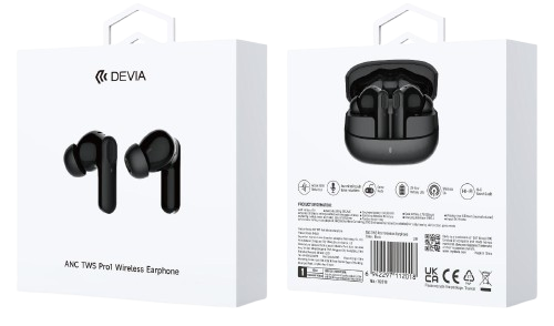DEVIA AURICULAR BLUETOOTH ANC TWS PRO1 NEGRO