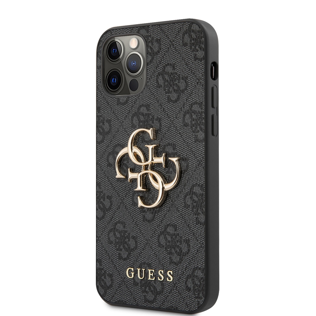 GUESS carcasa METAL LOGO IPHONE 12 PRO MAX GRIS