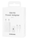 SAMSUNG caragador 15W PD tipo C + CABLE C-C BLANCO