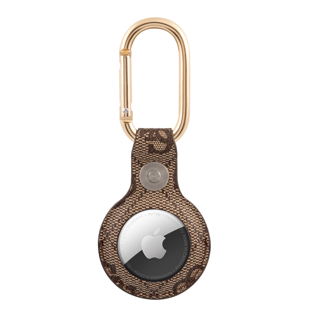 GUESS funda AIRTAG SCRIPT MARRON