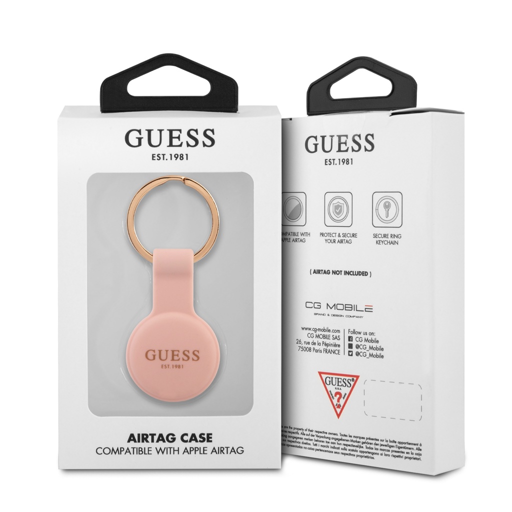 GUESS funda silicona AIRTAG CLASSIC ROSA
