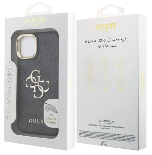 GUESS CARCASA 4G SOPORTE CAMARA IPHONE 14 NEGRO