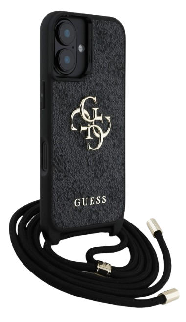 GUESS CARCASA CROSSBOY STRAP 4G IPHONE 16 NEGRO