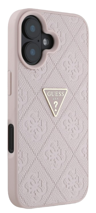 GUESS CARCASA GRAINED 4G STAMP TRIANGLE IPHONE 16 ROSA