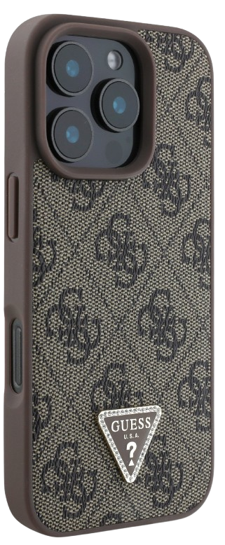 GUESS CARCASA TRIANGLE STRASS IPHONE 16 PRO MAX MARRON