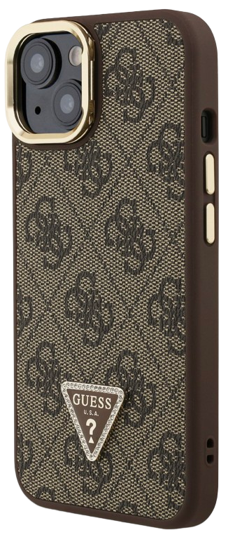 GUESS CARCASA MAGSAFE 4G TRIANGLE SOPORTE CAMARA IPHONE 14 MARRON