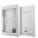 GUESS CARCASA MAGSAFE GLITTER PEARL STRAP IPHONE 16 PRO TRANSPARENTE