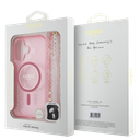GUESS CARCASA MAGSAFE GLITTER PEARL STRAP IPHONE 16 ROSA