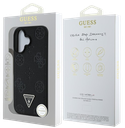 GUESS CARCASA MAGSAFE GRAINED PEONY TRIANGLE IPHONE 16 NEGRO