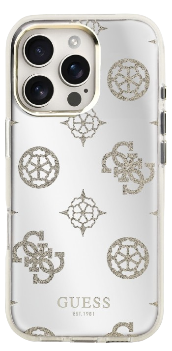 GUESS CARCASA MAGSAFE MIRROR GLITTER IPHONE 16 PRO MAX DORADO