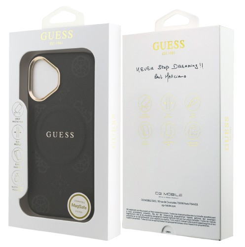 GUESS CARCASA MAGSAFE PEONY IPHONE 17 NEGRO