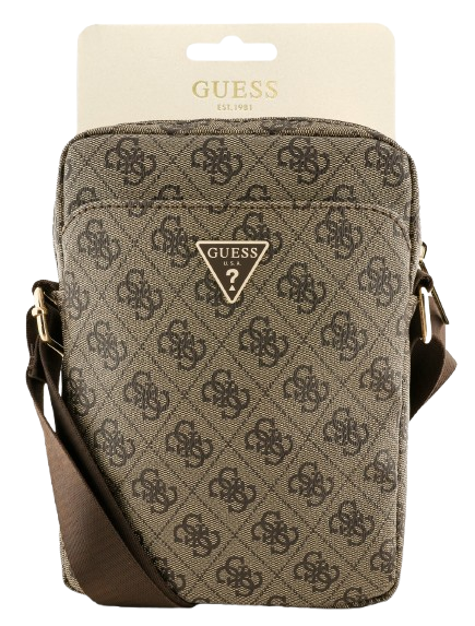 GUESS BANDOLERA 8" 4G TRIANGLE LOGO MARRON