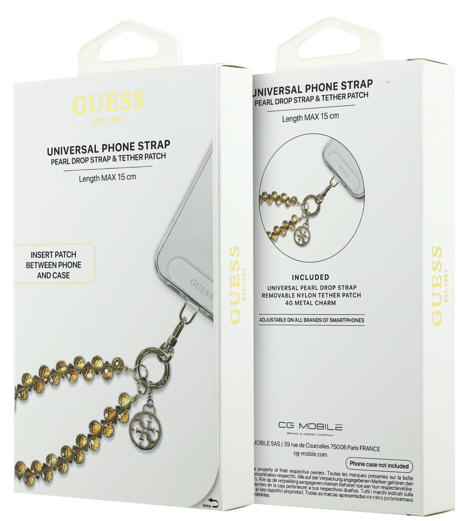 GUESS CORDON DE MANO CHARM CRYSTAL DORADO