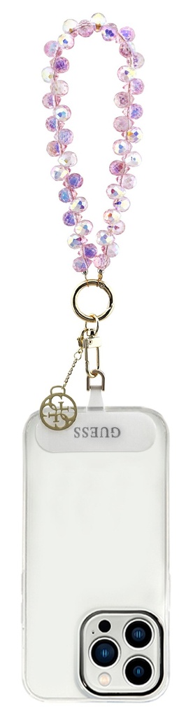 GUESS CORDON DE MANO CHARM CRYSTAL ROSA