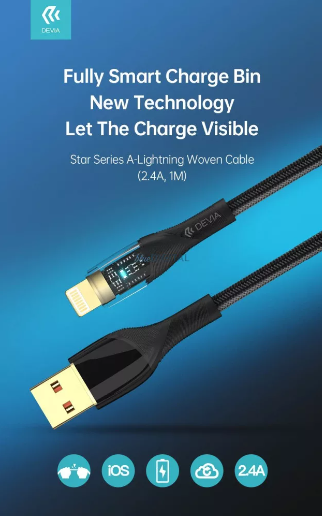 DEVIA cable STAR USB - Lightning FAST NEGRO