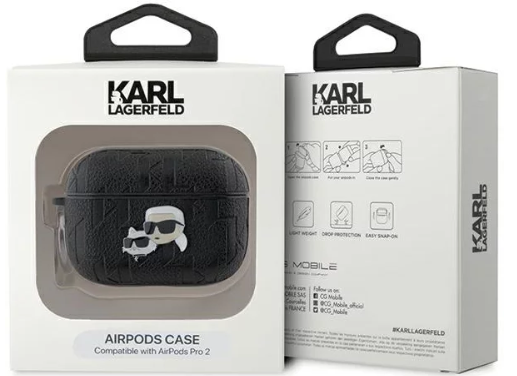 KARL LAGERFELD FUNDA K&C HEAD PIN AIRPODS PRO2 NEGRO
