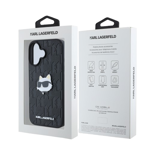 KARL LAGERFELD CARCASA CHOUPETTE HEAD IPHONE 16 NEGRO