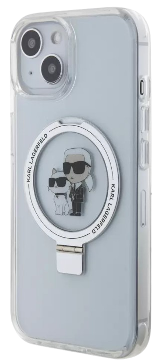 KARL LAGERFELD CARCASA MAGSAFE RINGSTAND KC IPHONE 16 BLANCO