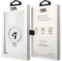 KARL LAGERFELD CARCASA MAGSAFE RINGSTAND KC IPHONE 16 BLANCO