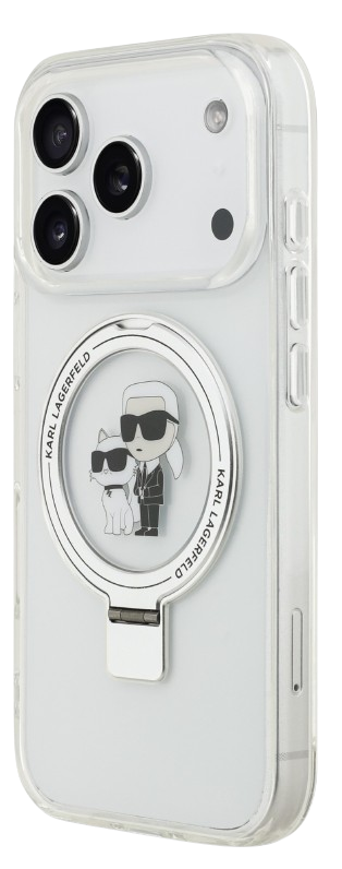 KARL LAGERFELD CARCASA MAGSAFE RINGSTAND KC IPHONE 17 PRO BLANCO