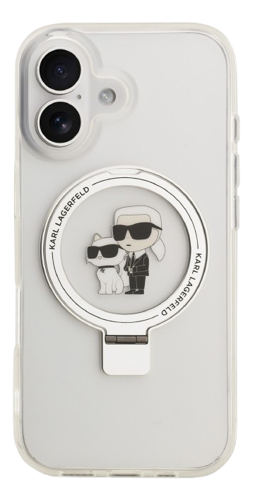KARL LAGERFELD CARCASA MAGSAFE RINGSTAND IPHONE 17 BLANCO