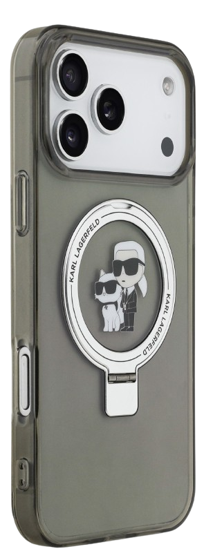 KARL LAGERFELD CARCASA MAGSAFE RINGSTAND KC IPHONE 17 PRO NEGRO