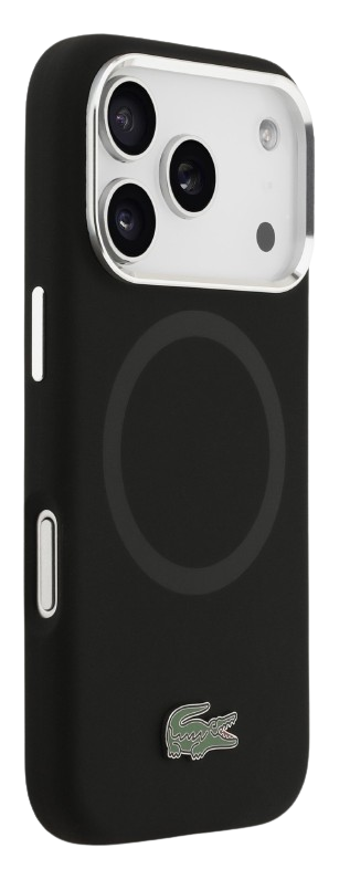 LACOSTE CARCASA MAGSAFE SILICONE CROC IPHONE 17 PRO NEGRO