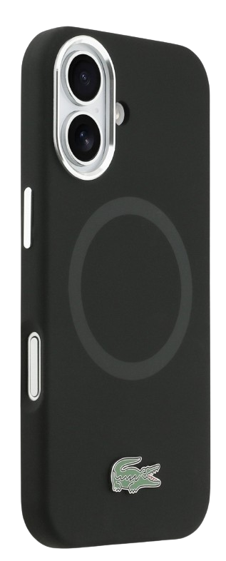 LACOSTE CARCASA MAGSAFE SILICONE CROC IPHONE 17 NEGRO